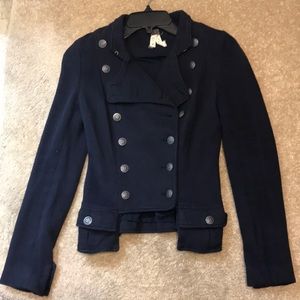 We The Free Navy Cropped Double Breasted Jacket
